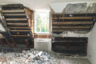 während der Sanierung