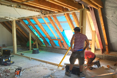 während der Sanierung